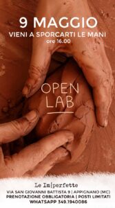 Scopri di più sull'articolo OPEN LAB! Workshop di manipolazione con argilla